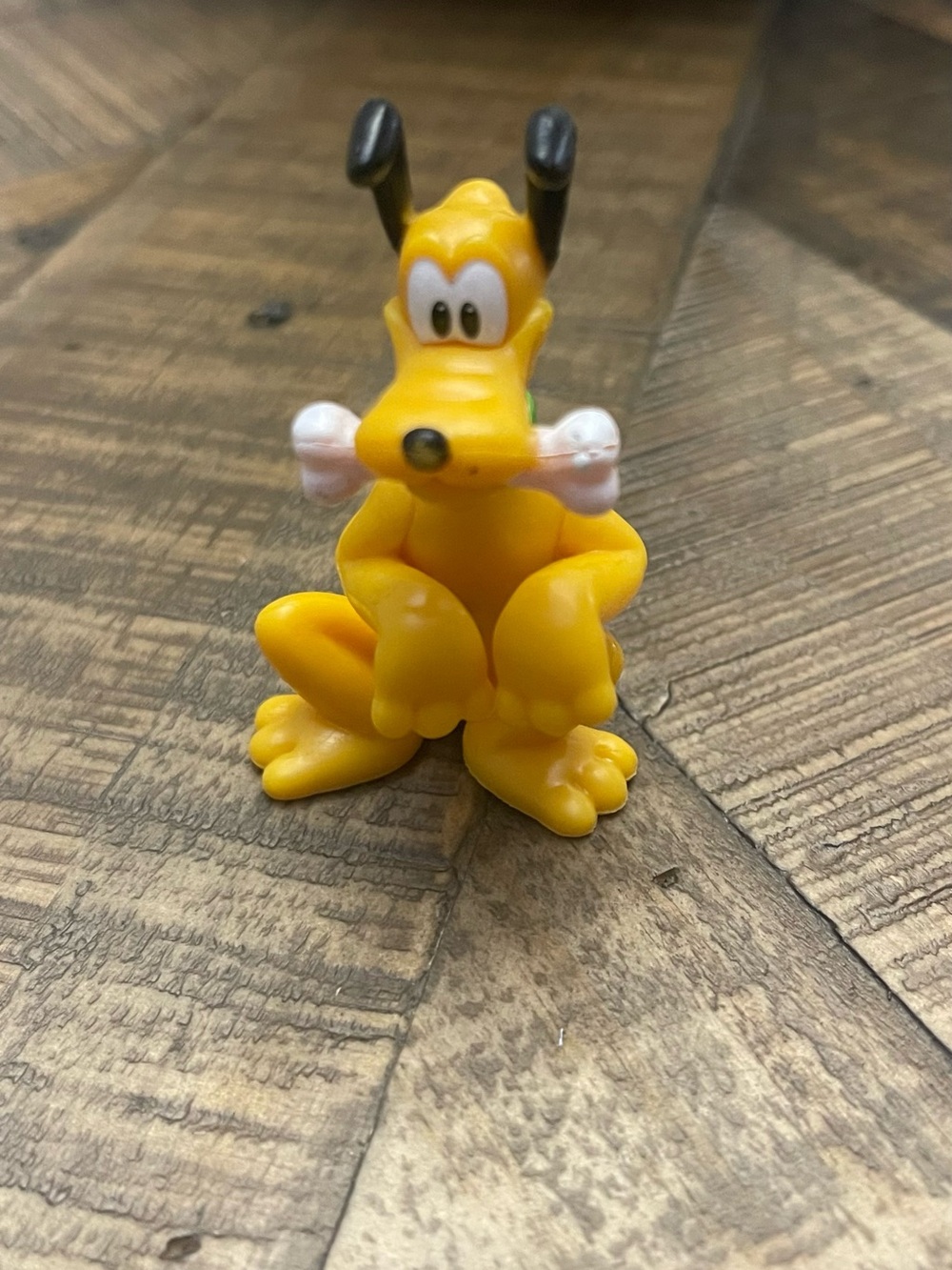Disney Yellow Pluto Figurine with Black Ears and White Bone